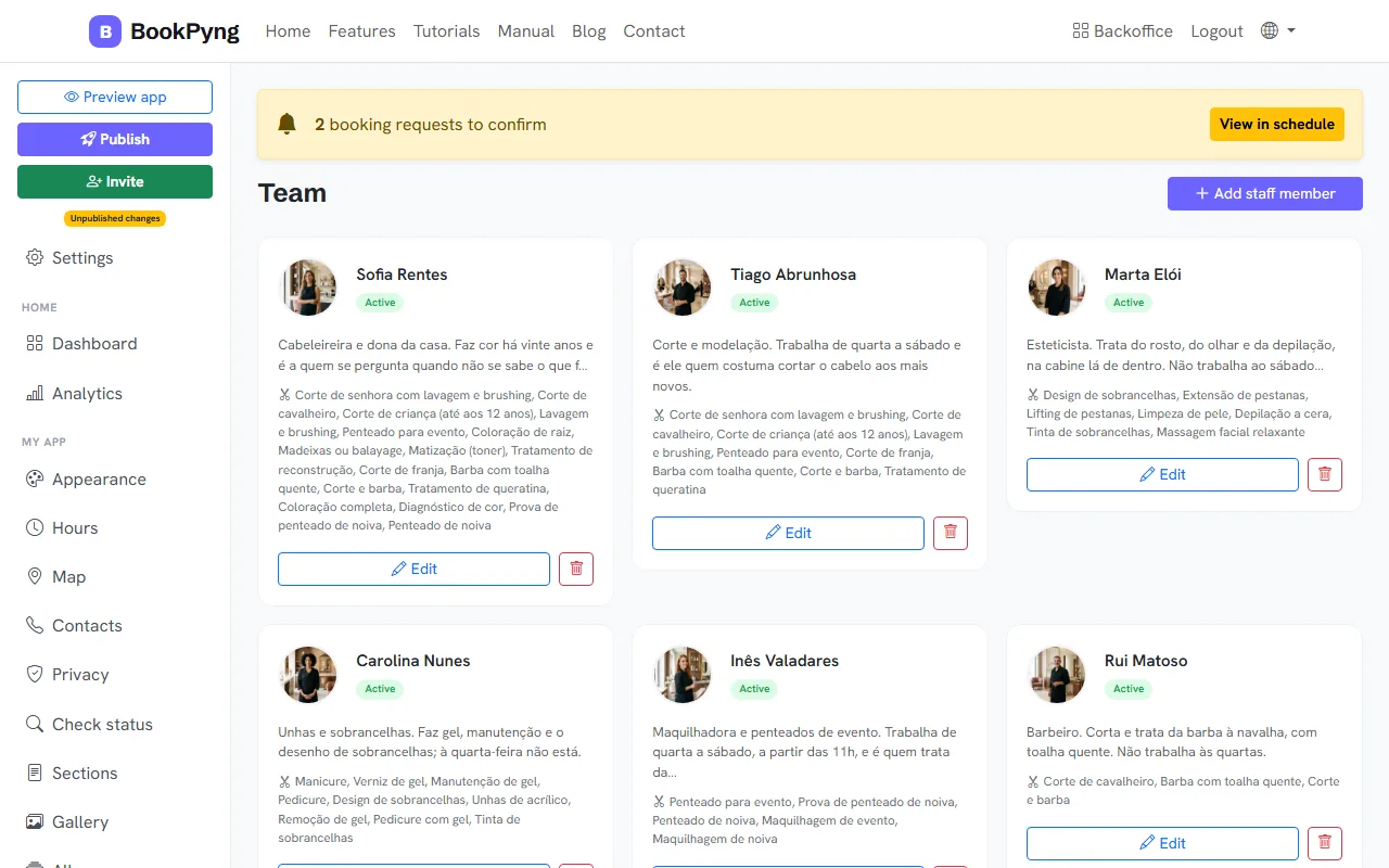 The business team.