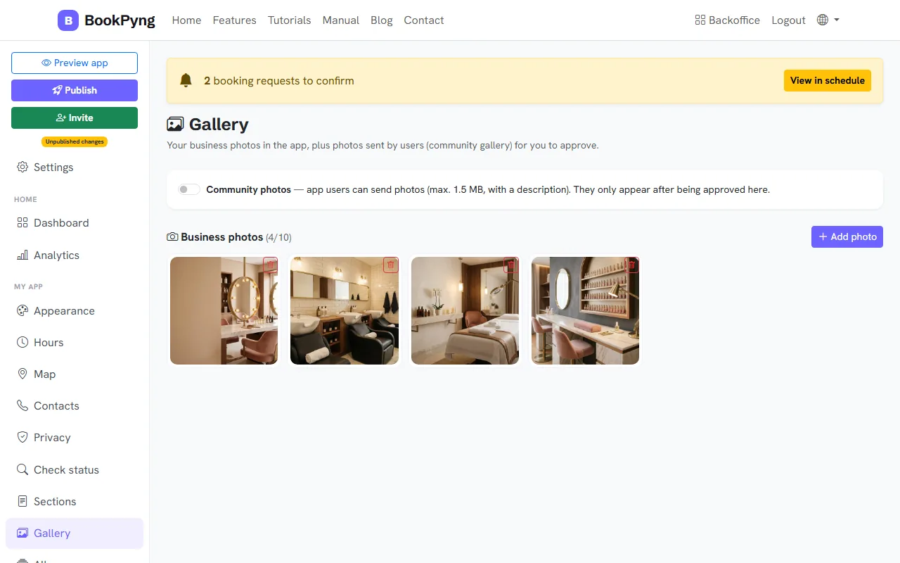 The business gallery.