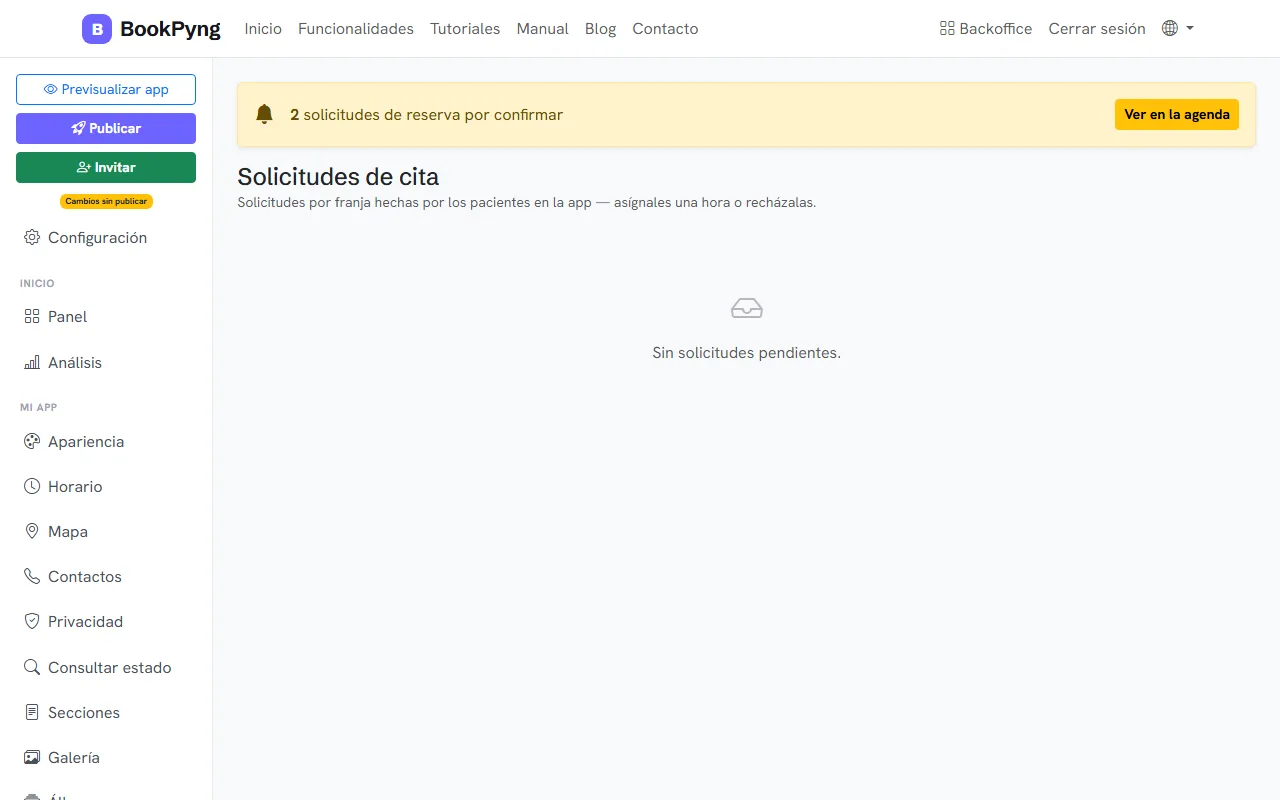 Las solicitudes de reserva por asignar.